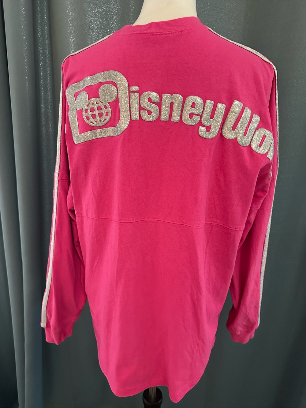 Disney Parks Spirit Jersey M Pink Silver Glitter Walt Disney World Est 1971